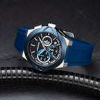 STOCKHOLM 42mm w. blue silicon band