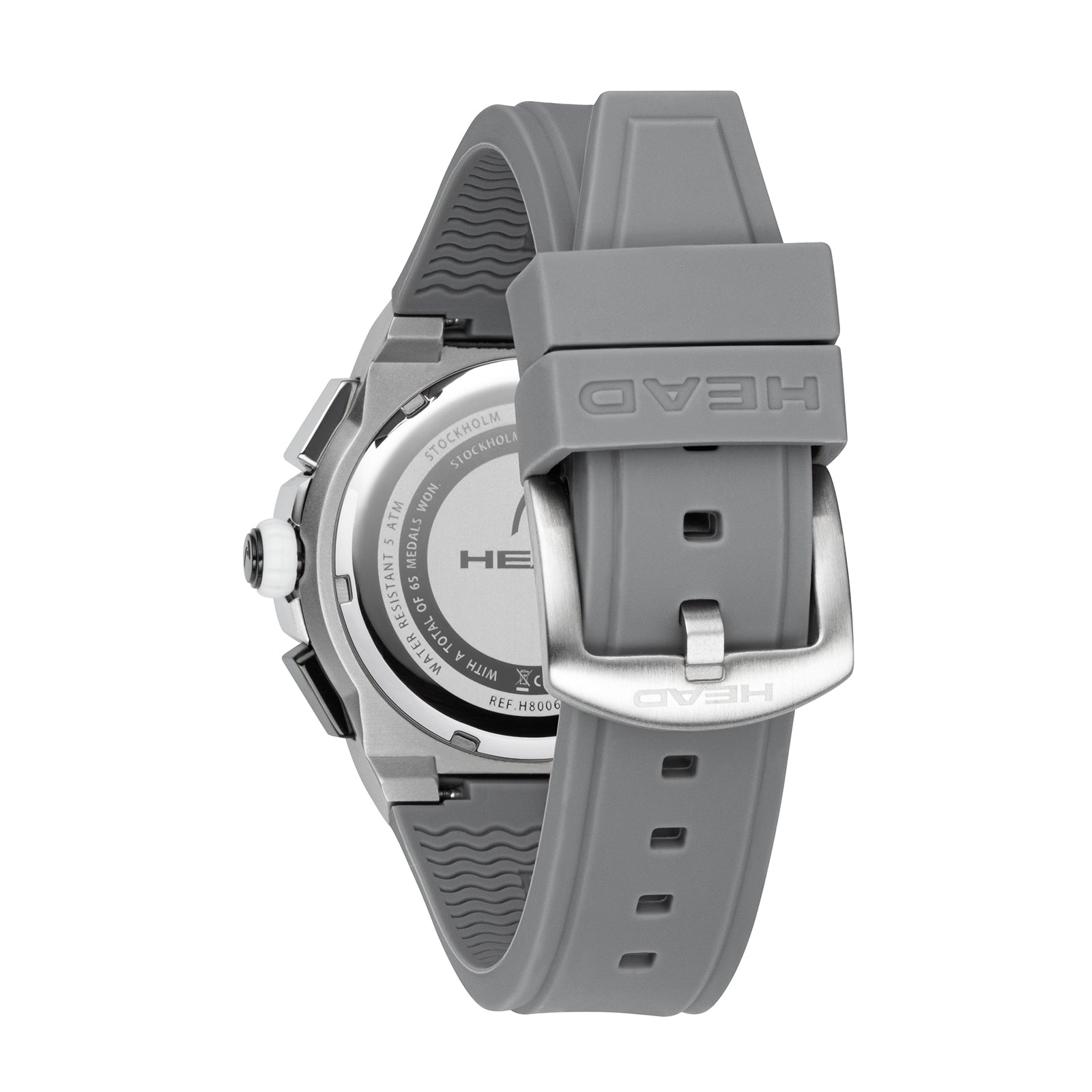 STOCKHOLM 42mm w. grey silicon band