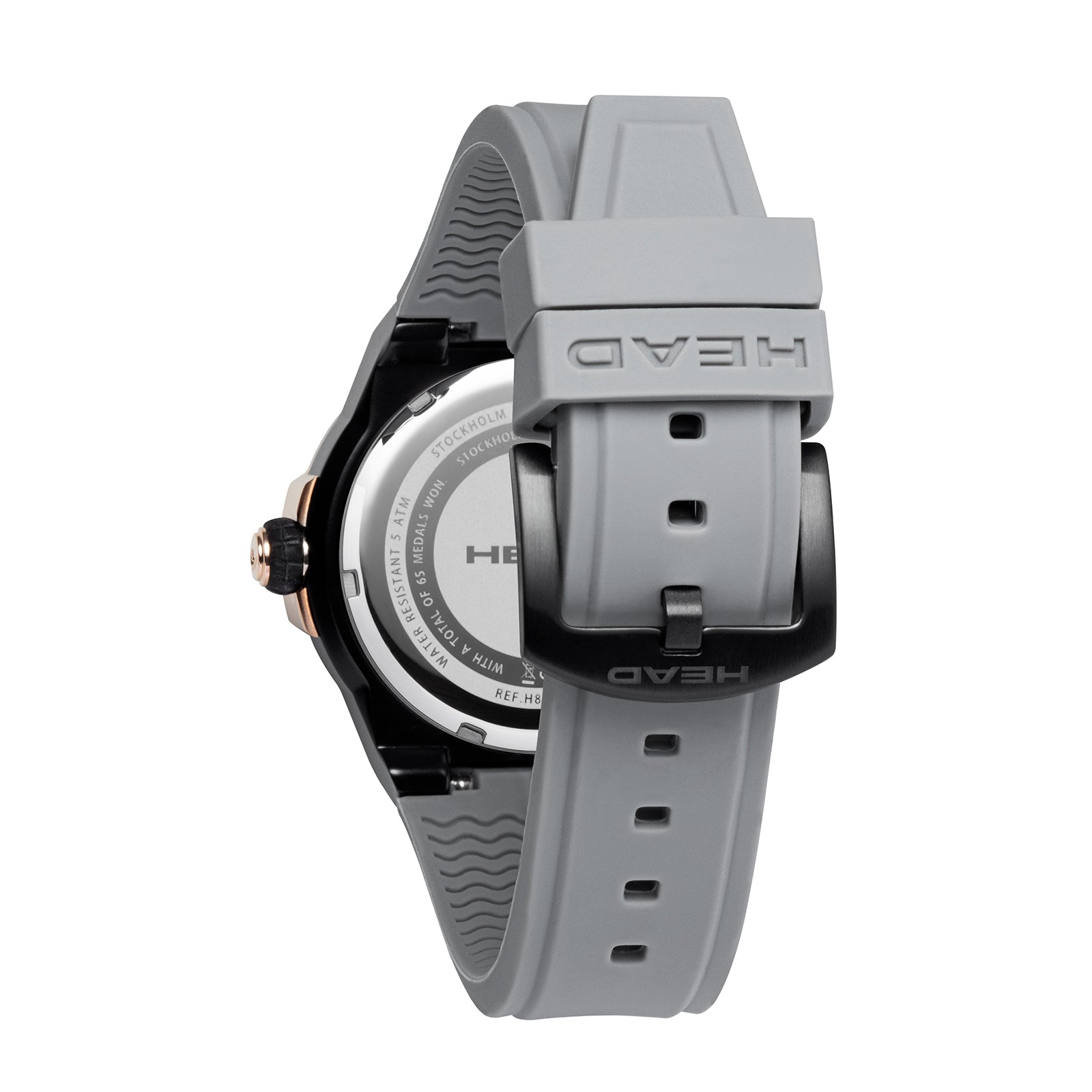 STOCKHOLM 42mm w. grey silicon band